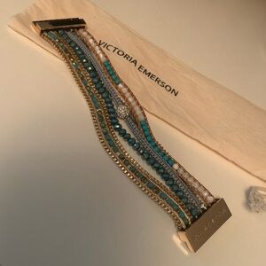 Victoria Emerson Turquoise and Gold Bracelet